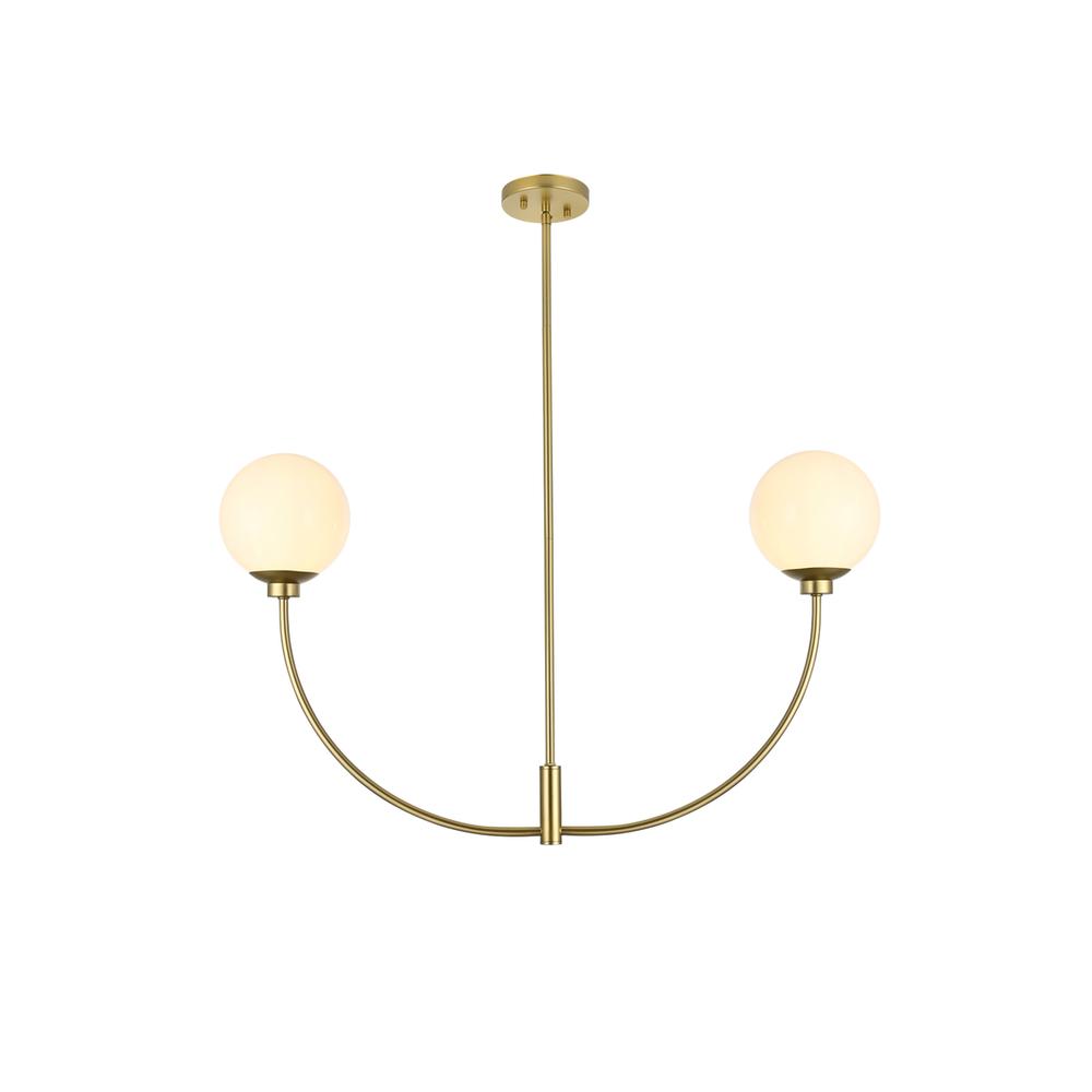 Nyomi 36 Inch Chandelier In Brass. Picture 1