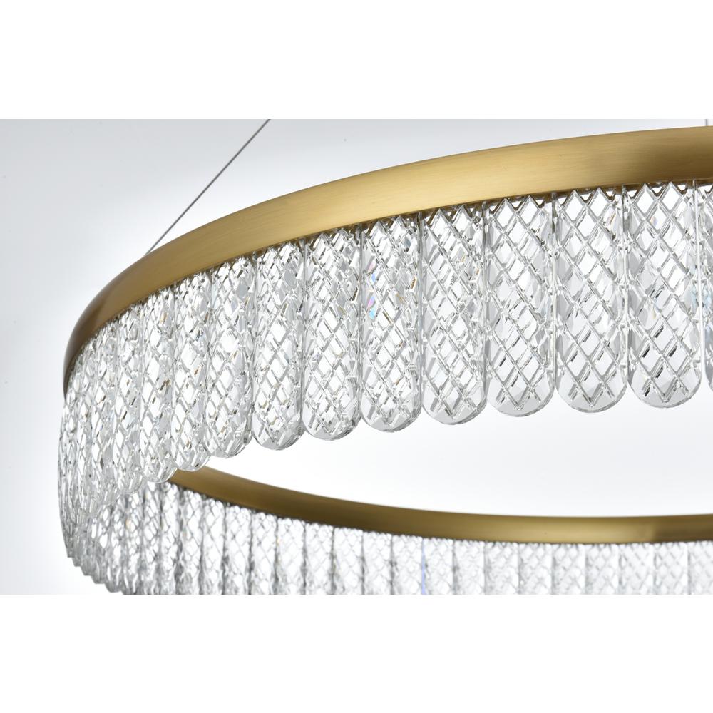 Rune 32 Inch Adjustable Led Chandelier In Satin Gold. Picture 7