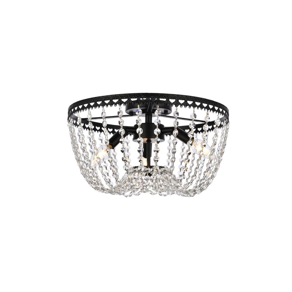 Kylie 16 Inch Flush Mount In Black. Picture 1