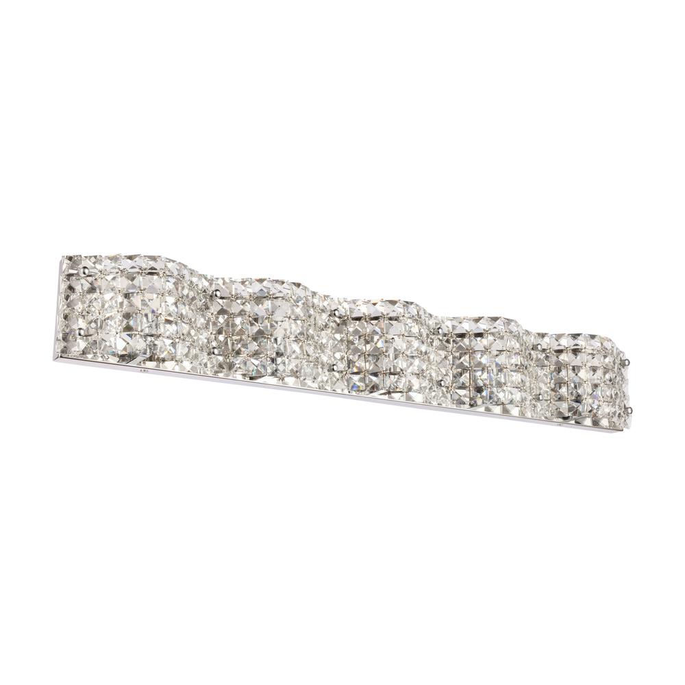 Ollie 5 Light Chrome And Clear Crystals Wall Sconce. Picture 4