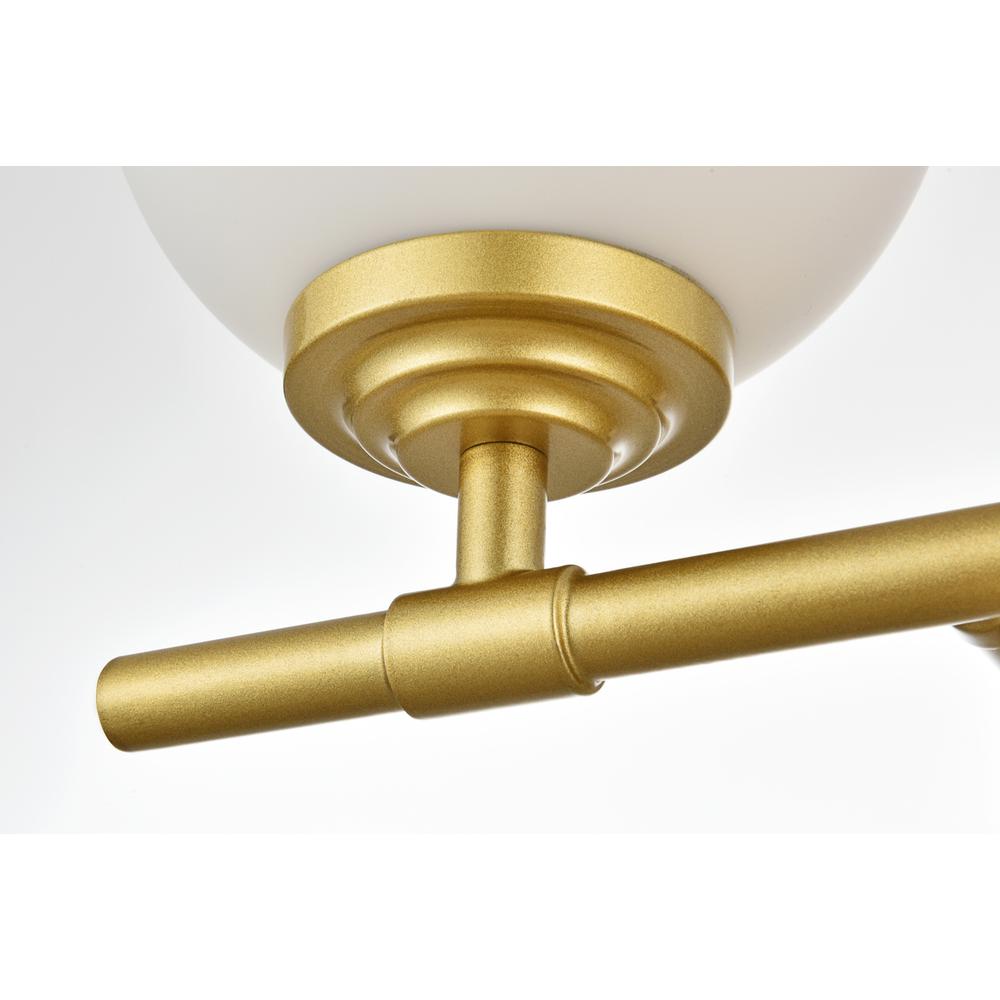 Ansley 4 Light Brass And Frosted White Bath Sconce. Picture 4