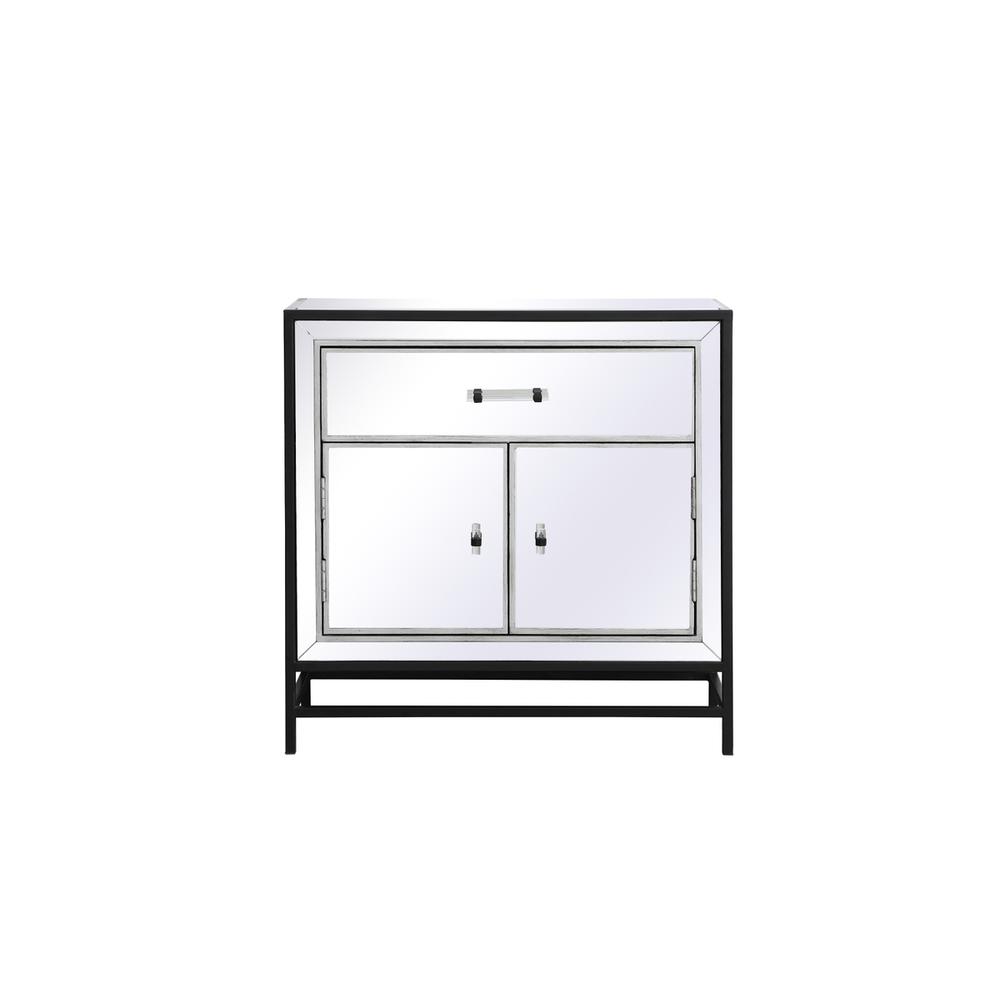 James 28.5 In. Mirrored Cabinet In Black. Picture 1