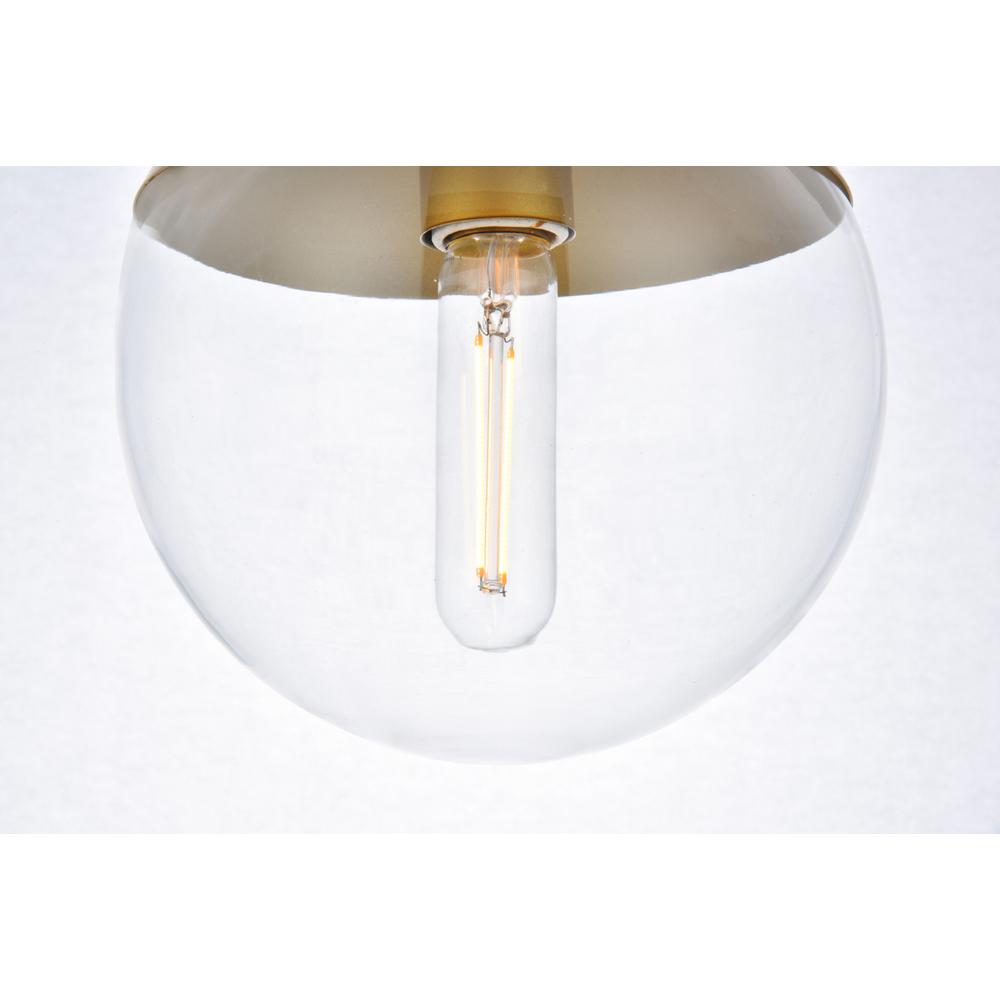 Eclipse 5 Lights Brass Pendant With Clear Glass. Picture 5