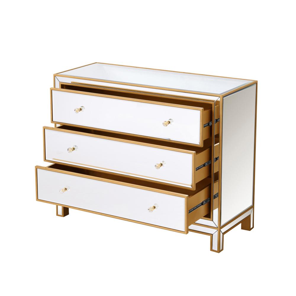 Chest 3 Drawers 40In. W X 16In. D X 32In. H In Gold. Picture 6