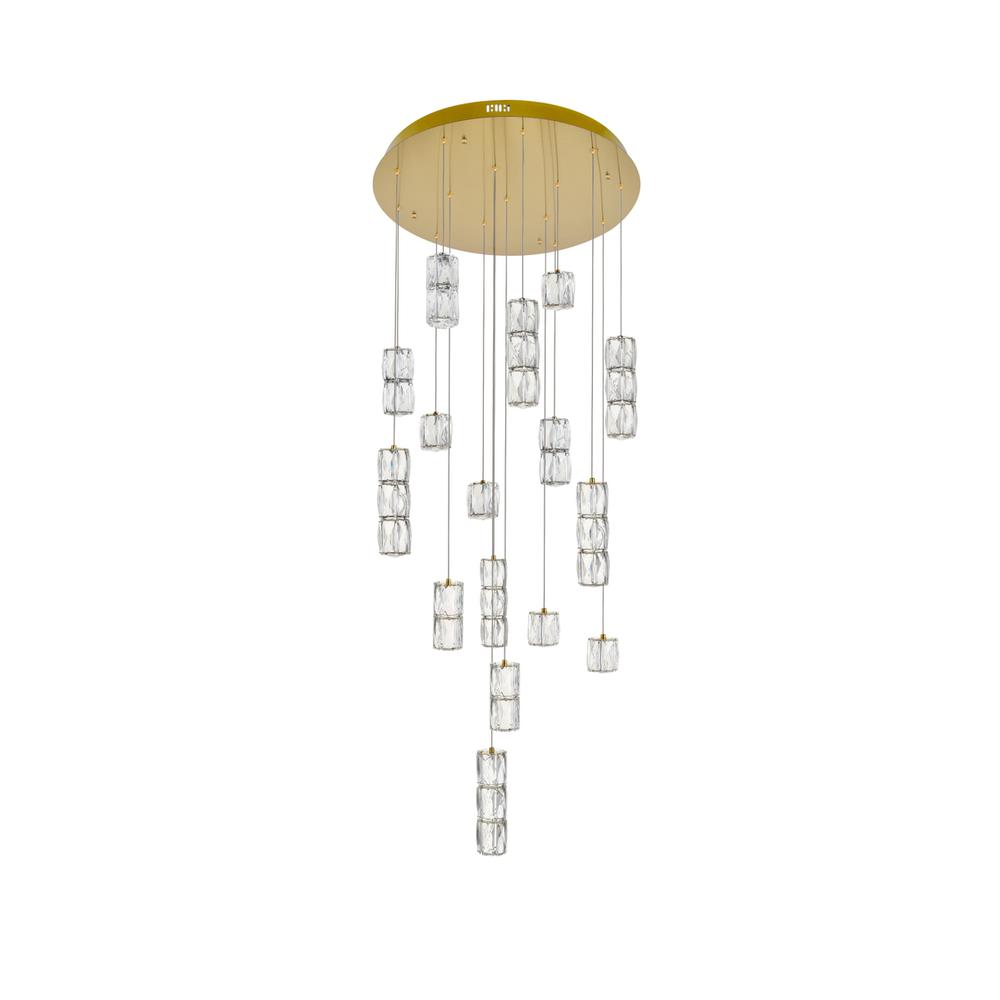 Polaris Led Light Gold Pendant Clear Crystal. Picture 6