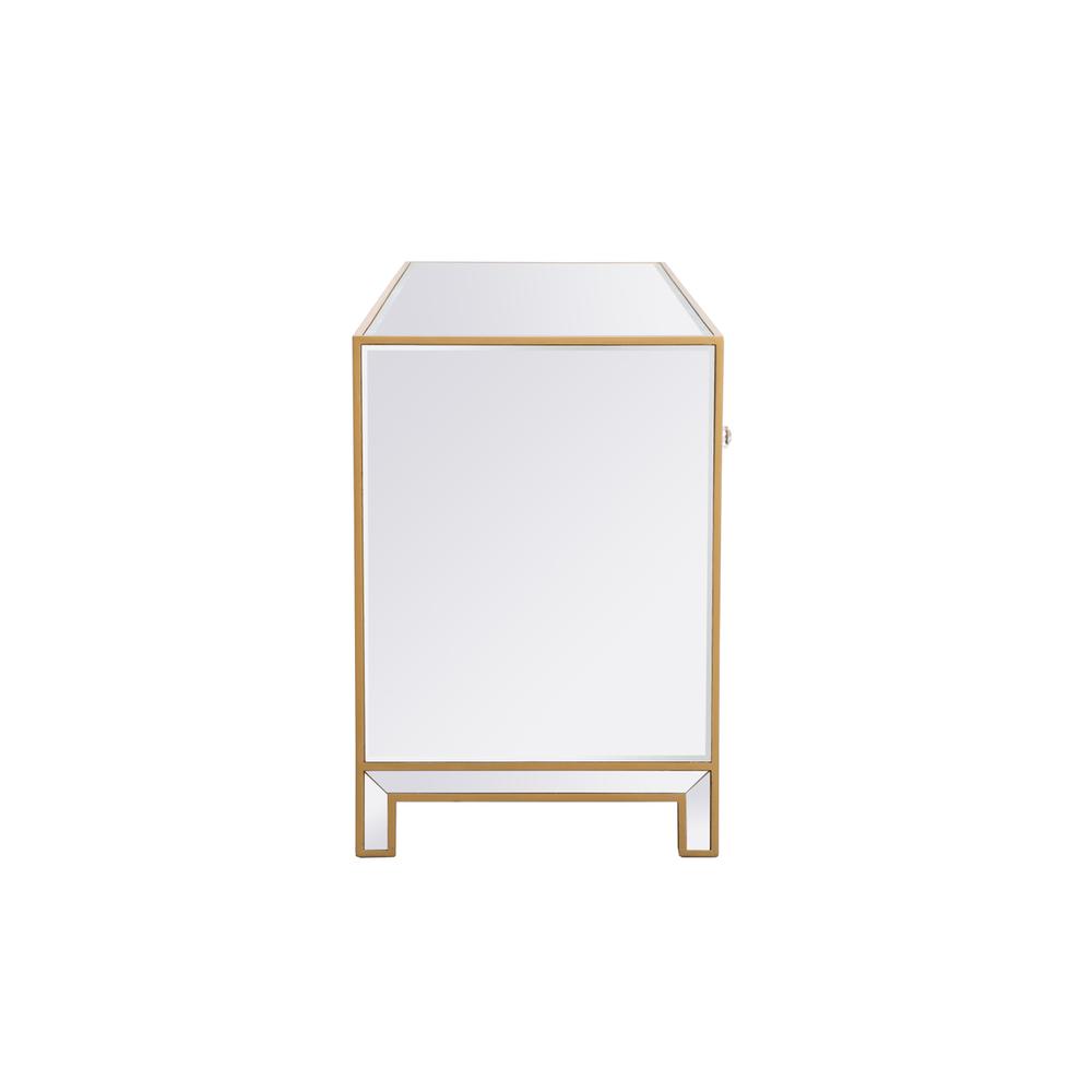Reflexion 60 In. Mirrored Tv Stand In Gold. Picture 9