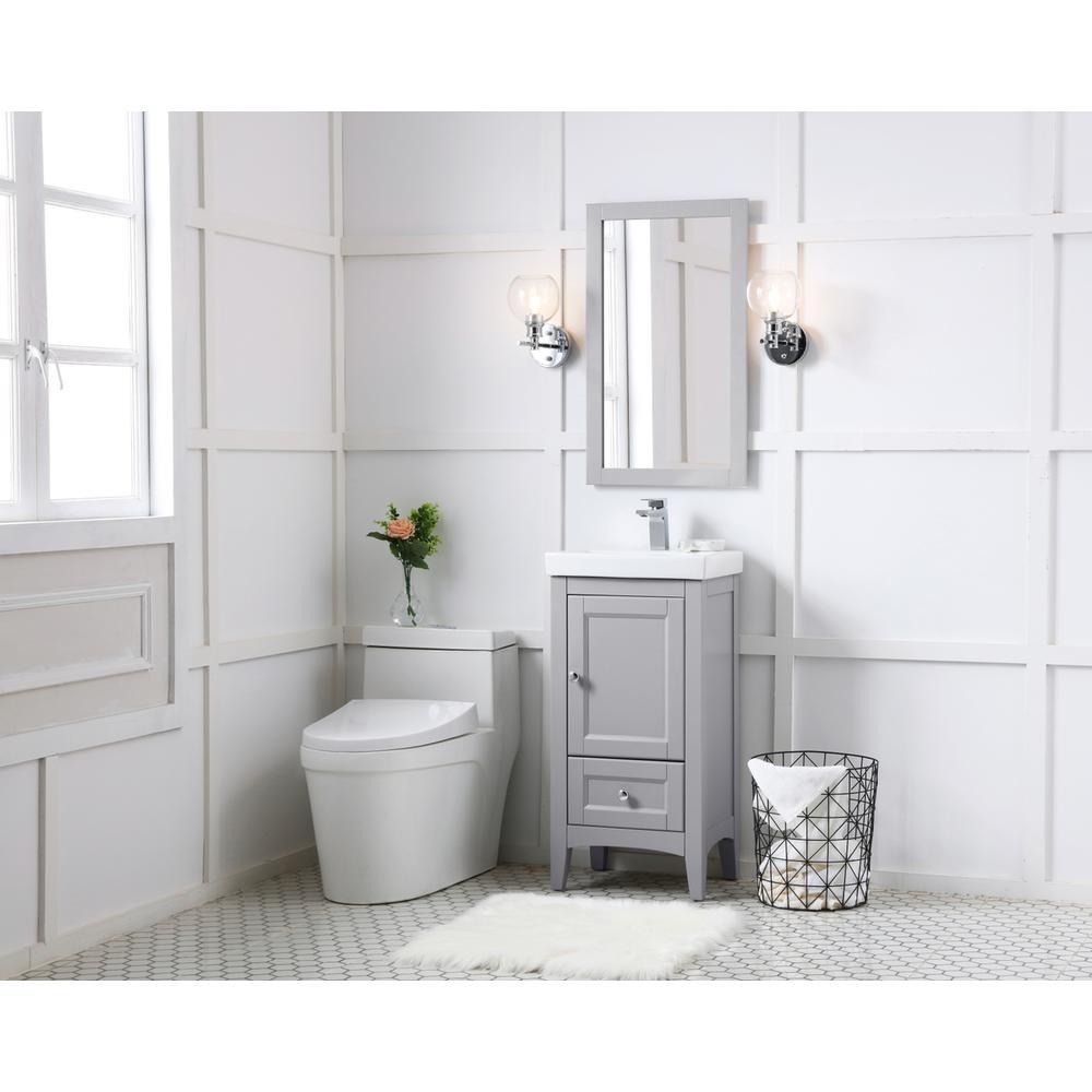 18 In. Single Bathroom Vanity Set In Grey. Picture 8