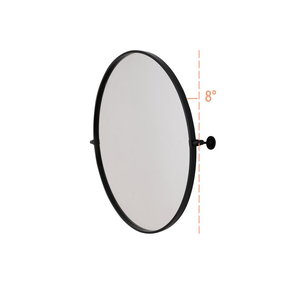 Round Pivot Mirror 30 Inch In Black. Picture 6