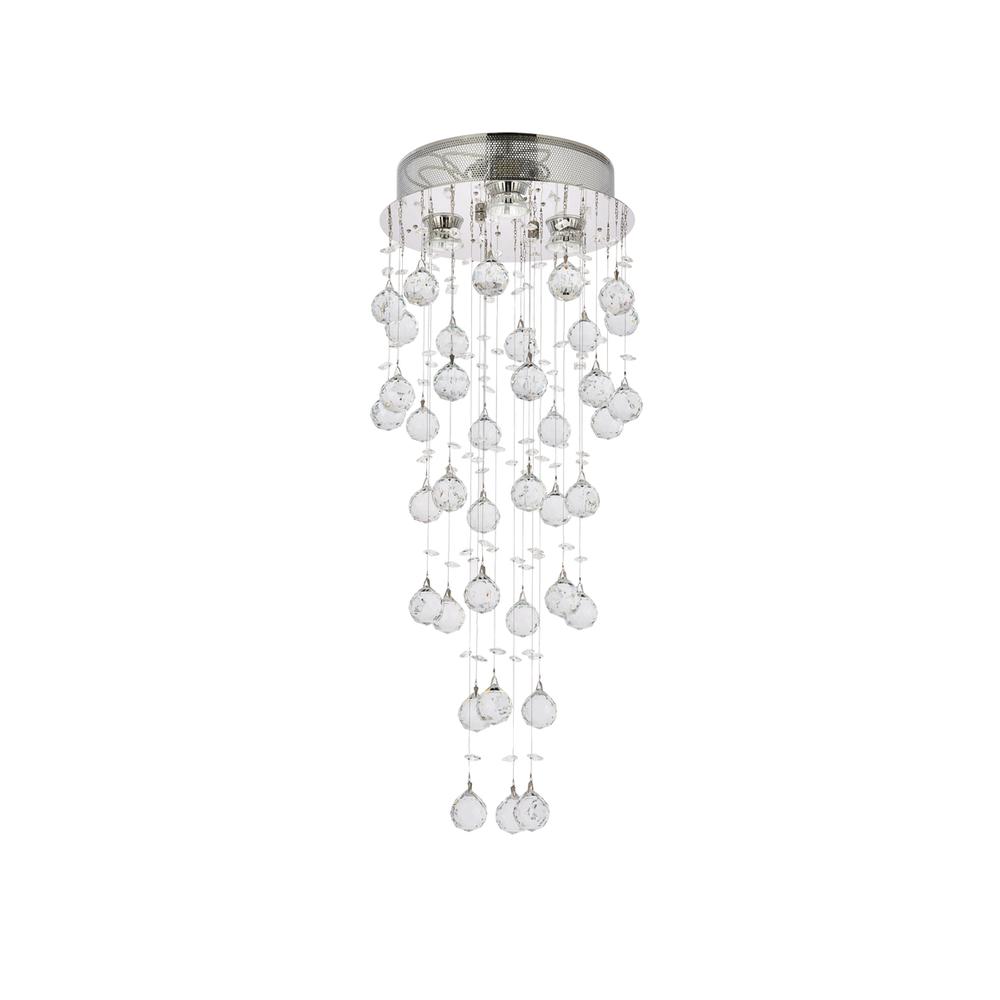 Galaxy 3 Light Chrome Flush Mount Clear Royal Cut Crystal. Picture 5