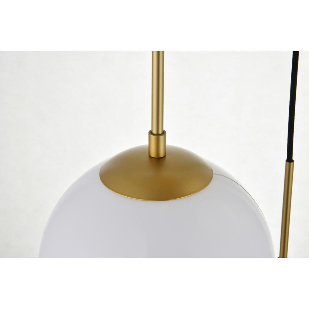 Baxter 3 Lights Brass Pendant With Frosted White Glass. Picture 3
