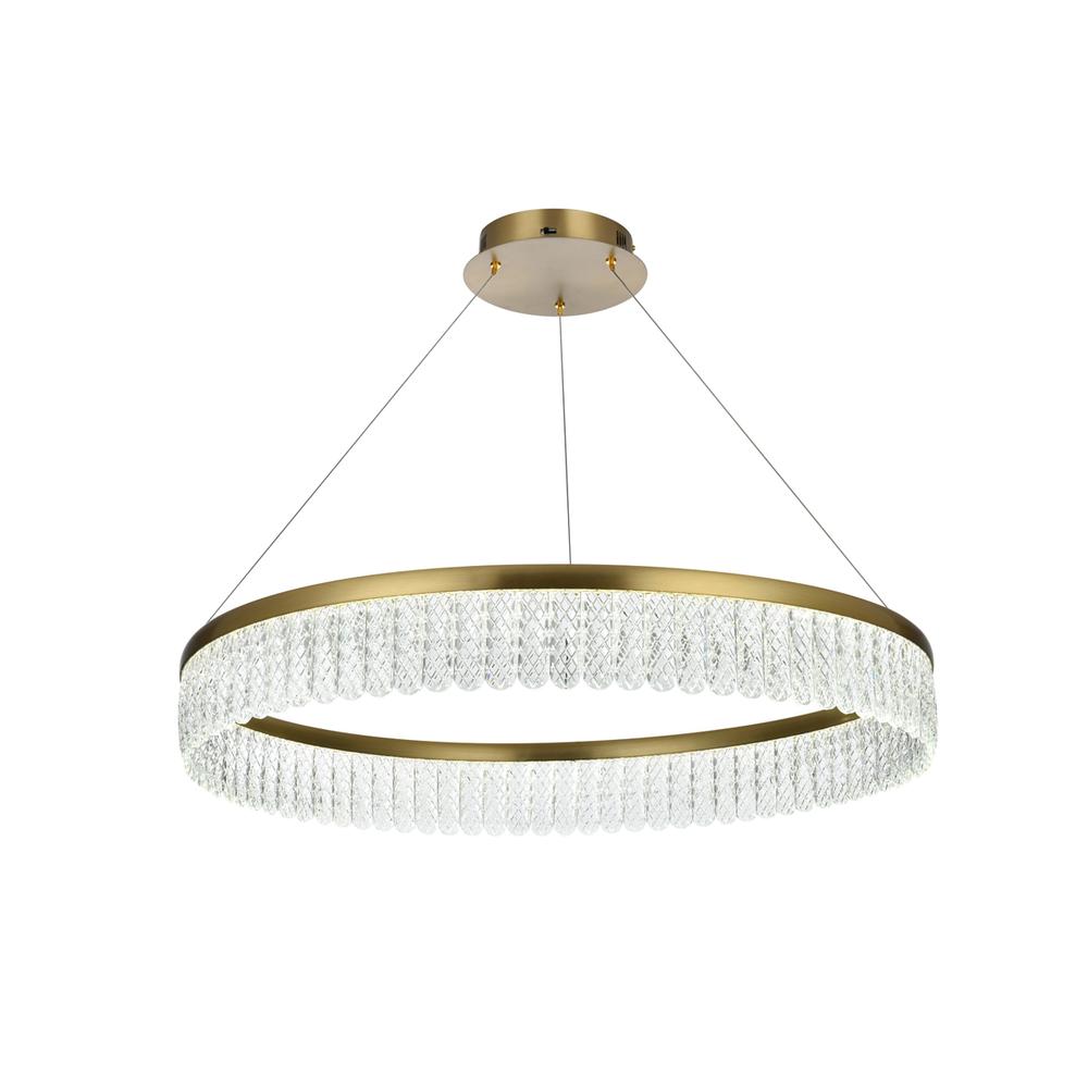 Rune 32 Inch Adjustable Led Chandelier In Satin Gold. Picture 3