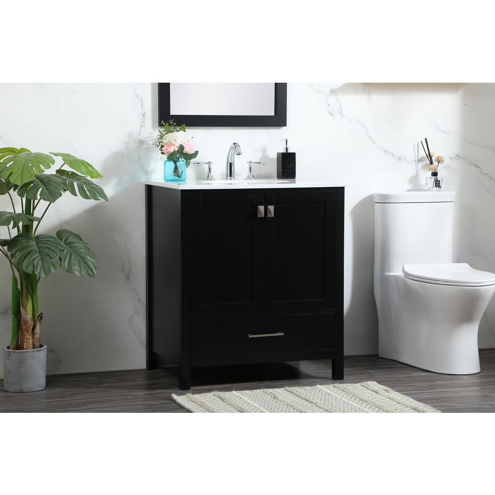 30 Inch Single Bathroom Vanity In Black. Picture 2