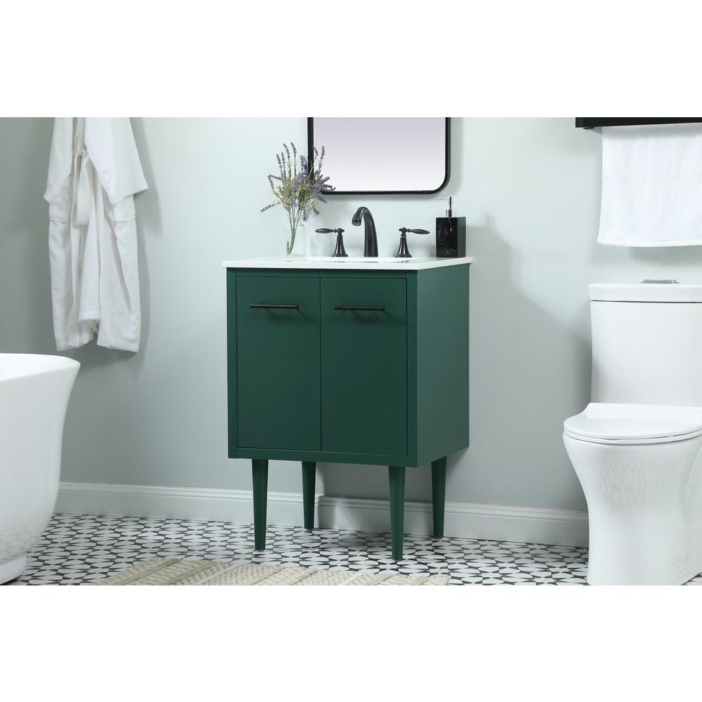 24 Inch Single Bathroom Vanity In Green. Picture 2