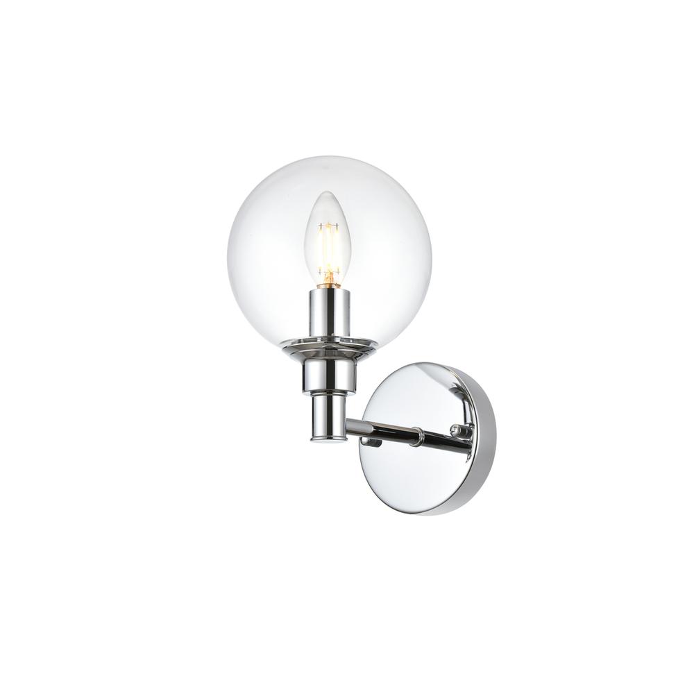 Jaelynn 1 Light Chrome And Clear Bath Sconce. Picture 2