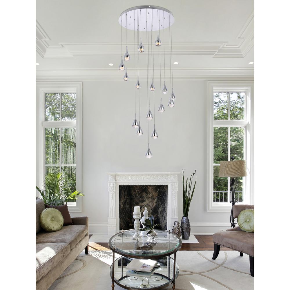 Amherst 36 Inch Led Chandelier In Chrome. Picture 8