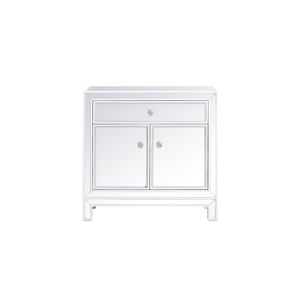 29 Inch Mirrored Cabinet In White. Picture 1