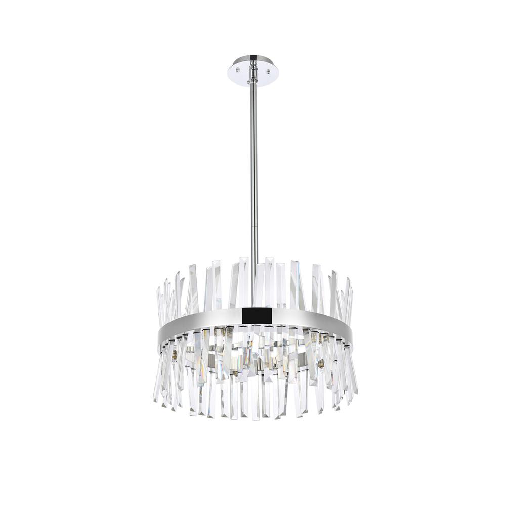Serephina 20 Inch Crystal Round Pendant Light In Chrome. Picture 6
