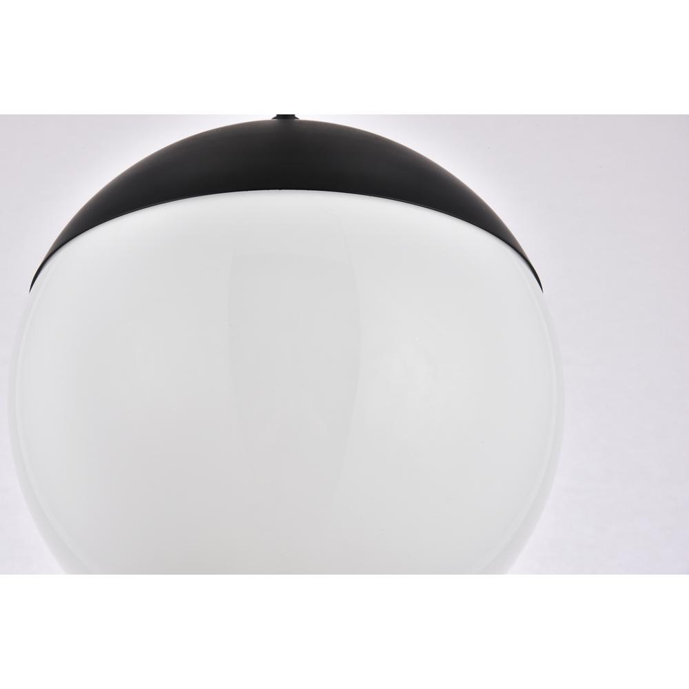 Eclipse 1 Light Black Plug In Pendant With Frosted White Glass. Picture 3