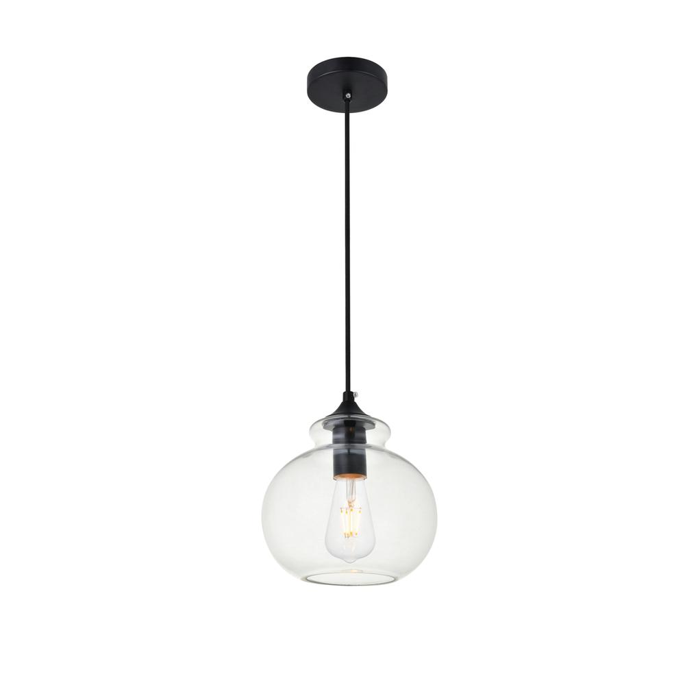 Destry 1 Light Black Pendant With Clear Glass. Picture 2