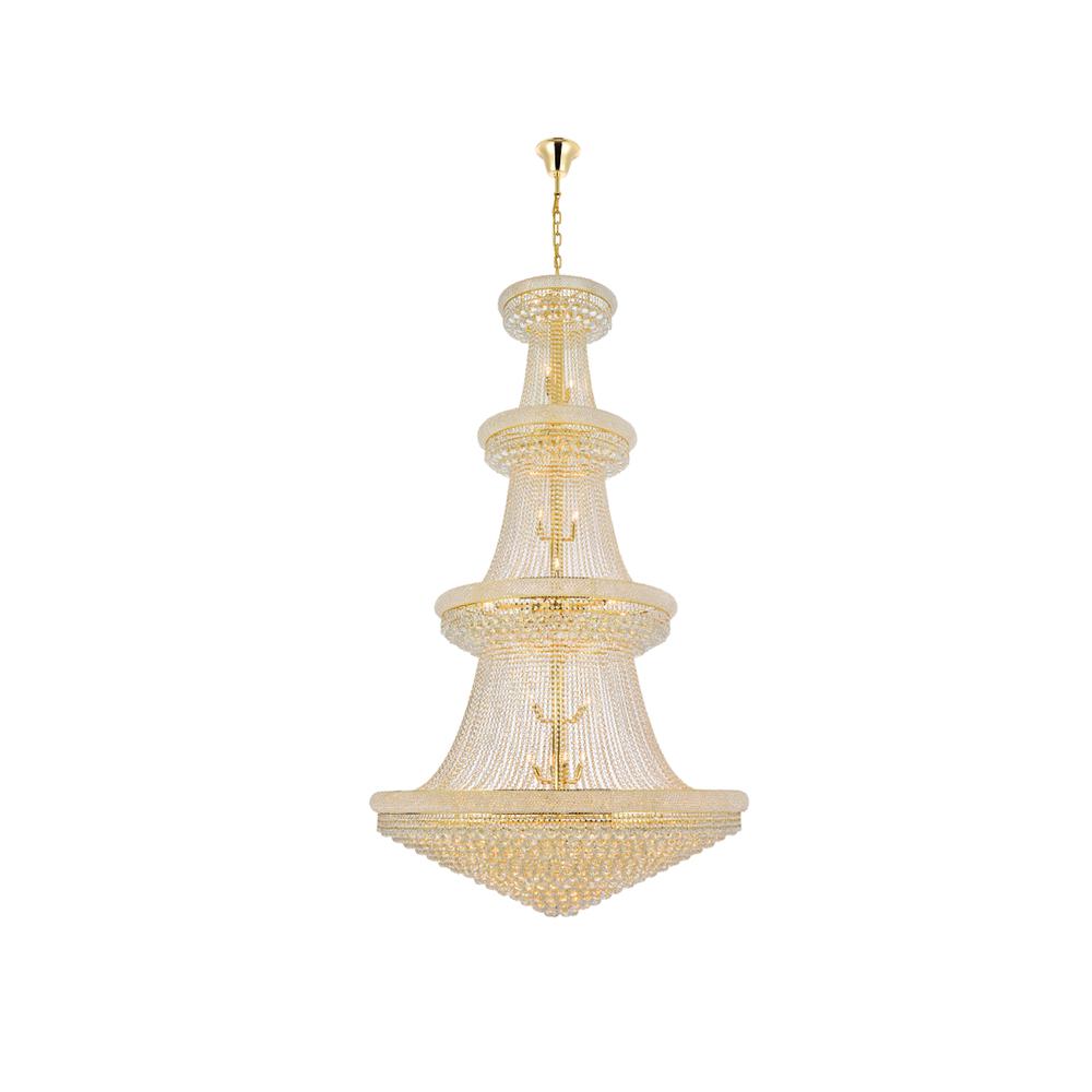 Primo 48 Light Gold Chandelier Clear Royal Cut Crystal. Picture 1