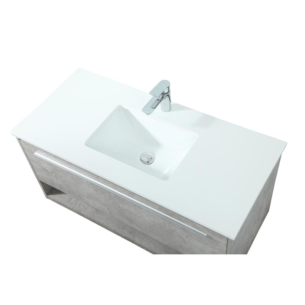 40 Inch Single Bathroom Vanity In Concrete Grey. Picture 10