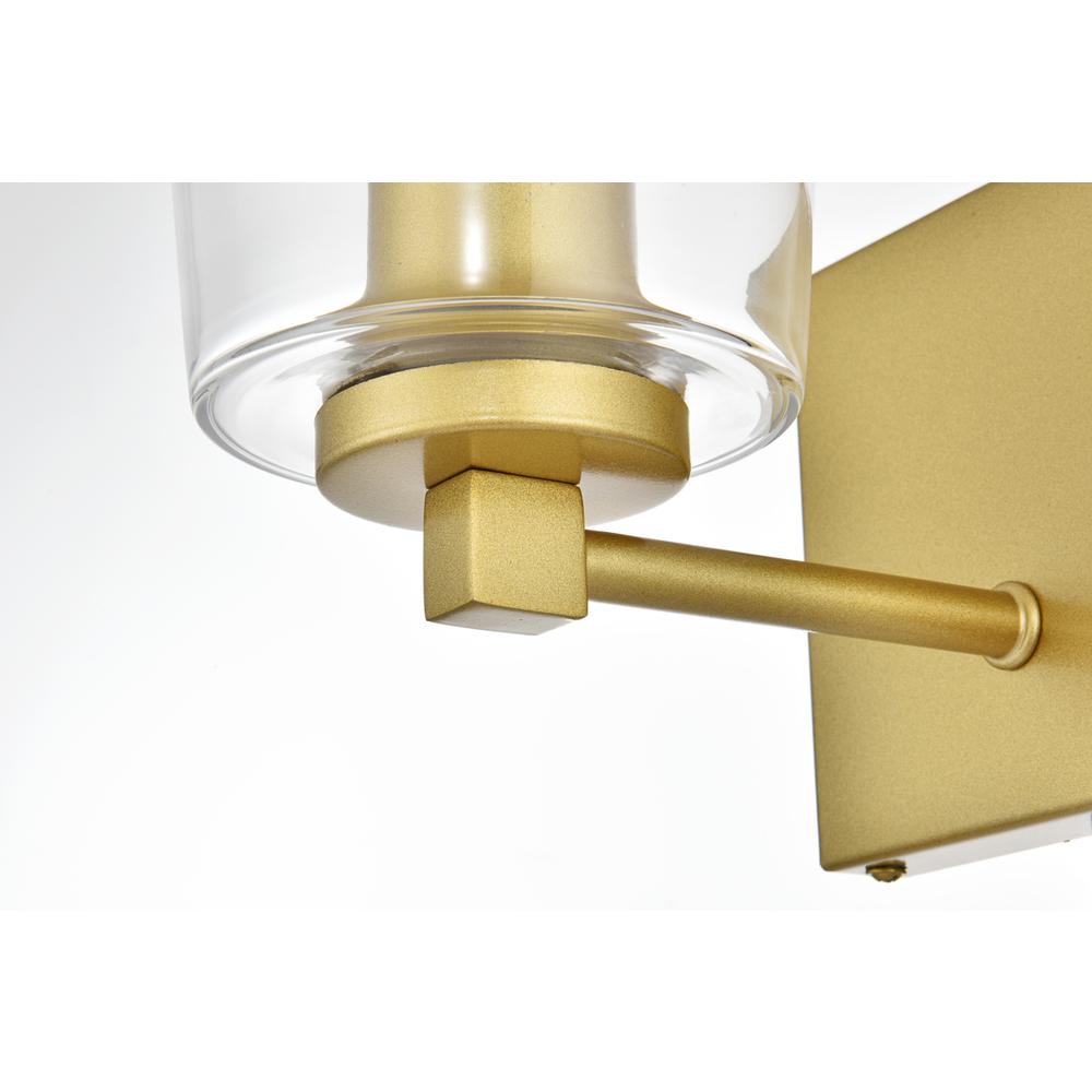 Kacey 1 Light Brass And Clear Bath Sconce. Picture 6