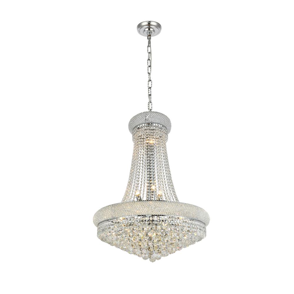 Primo 14 Light Chrome Chandelier Clear Royal Cut Crystal. Picture 6