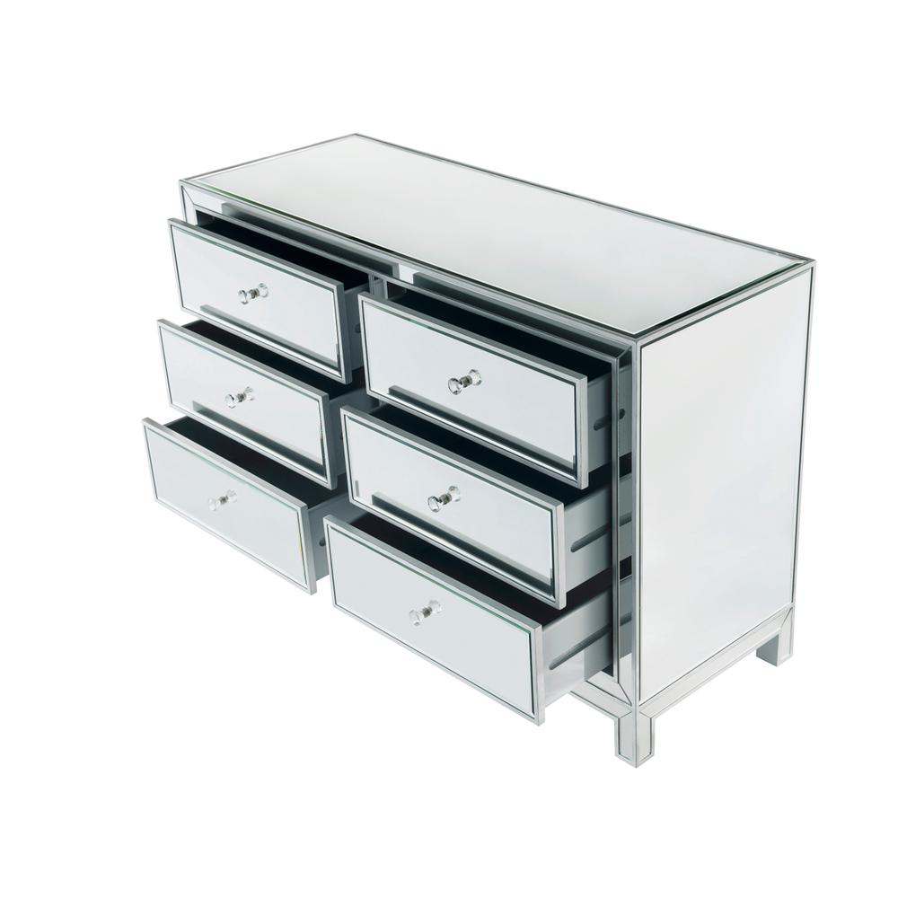 Dresser 6 Drawers 48In. W X 18In. Din. X 32In. H In Antique Silver Paint. Picture 3