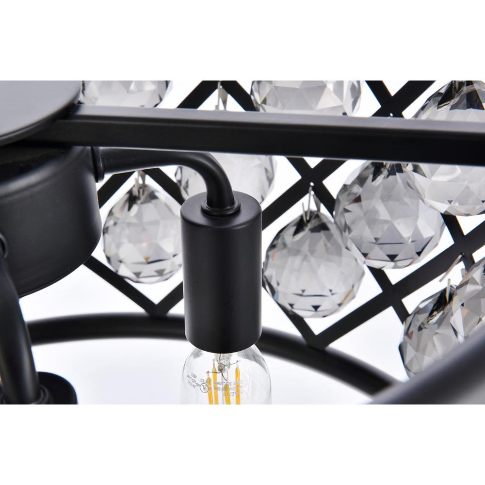 Madison 4 Light Matte Black Pendant Silver Shade (Grey) Royal Cut Crystal. Picture 4