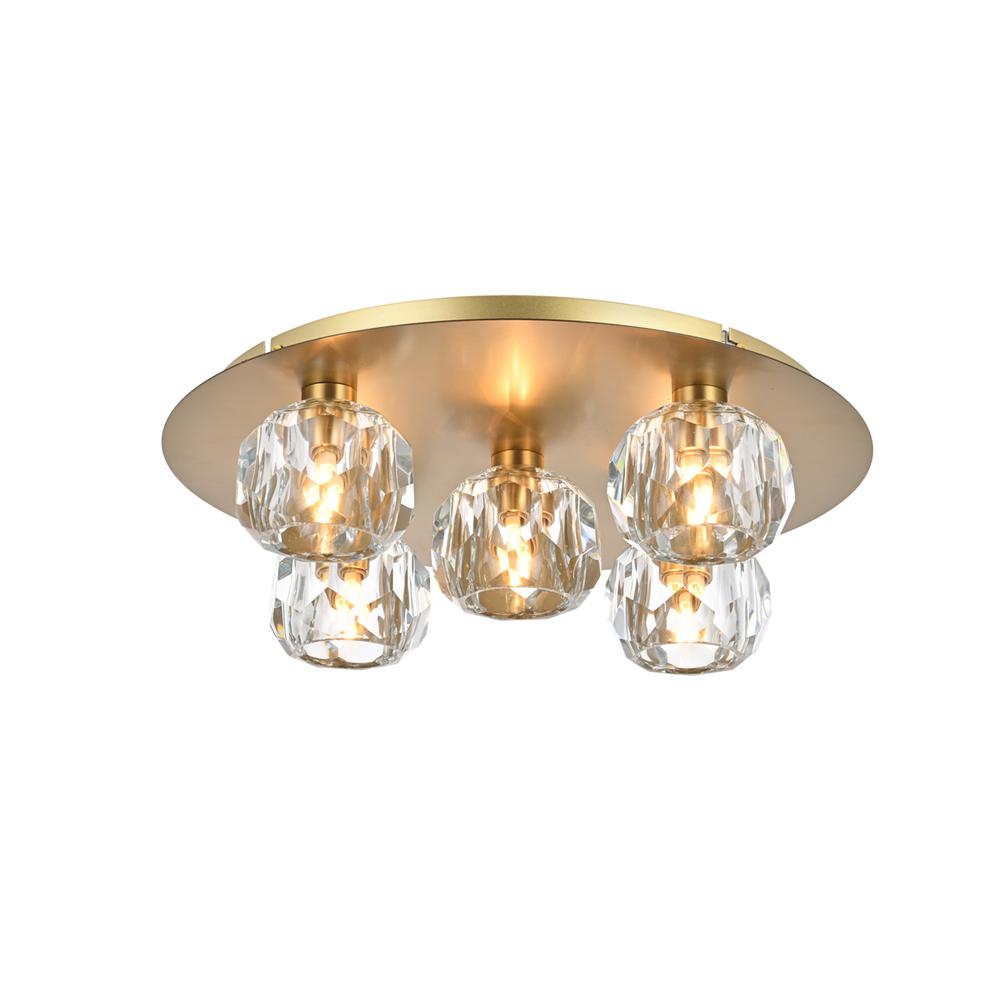 Graham 5 Light Ceiling Lamp In Gold. Picture 1