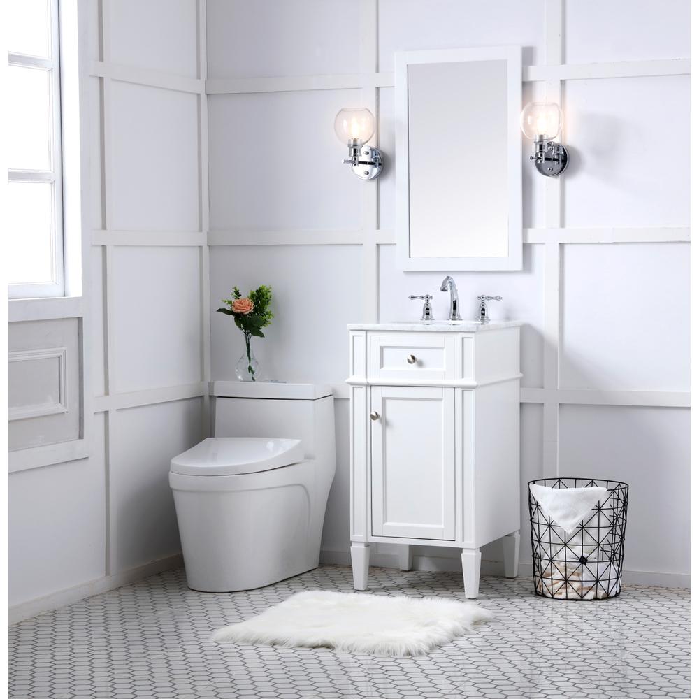 18 In. Single Bathroom Vanity Set In White. Picture 8