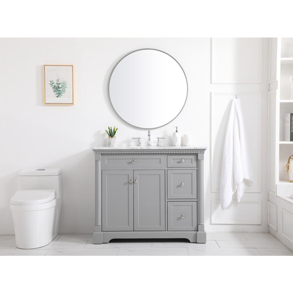 42 Inch Single Bathroom Vanity In  Grey. Picture 4