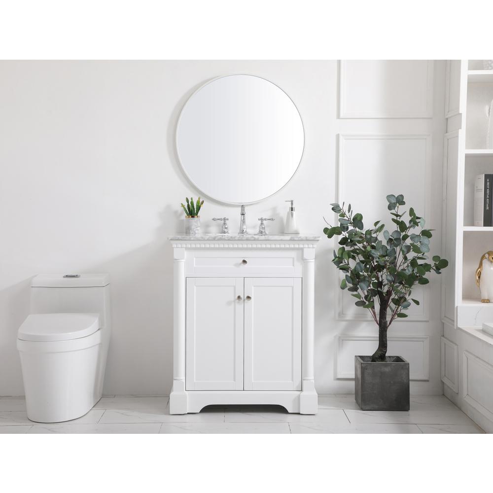 30 Inch Single Bathroom Vanity In  White. Picture 4