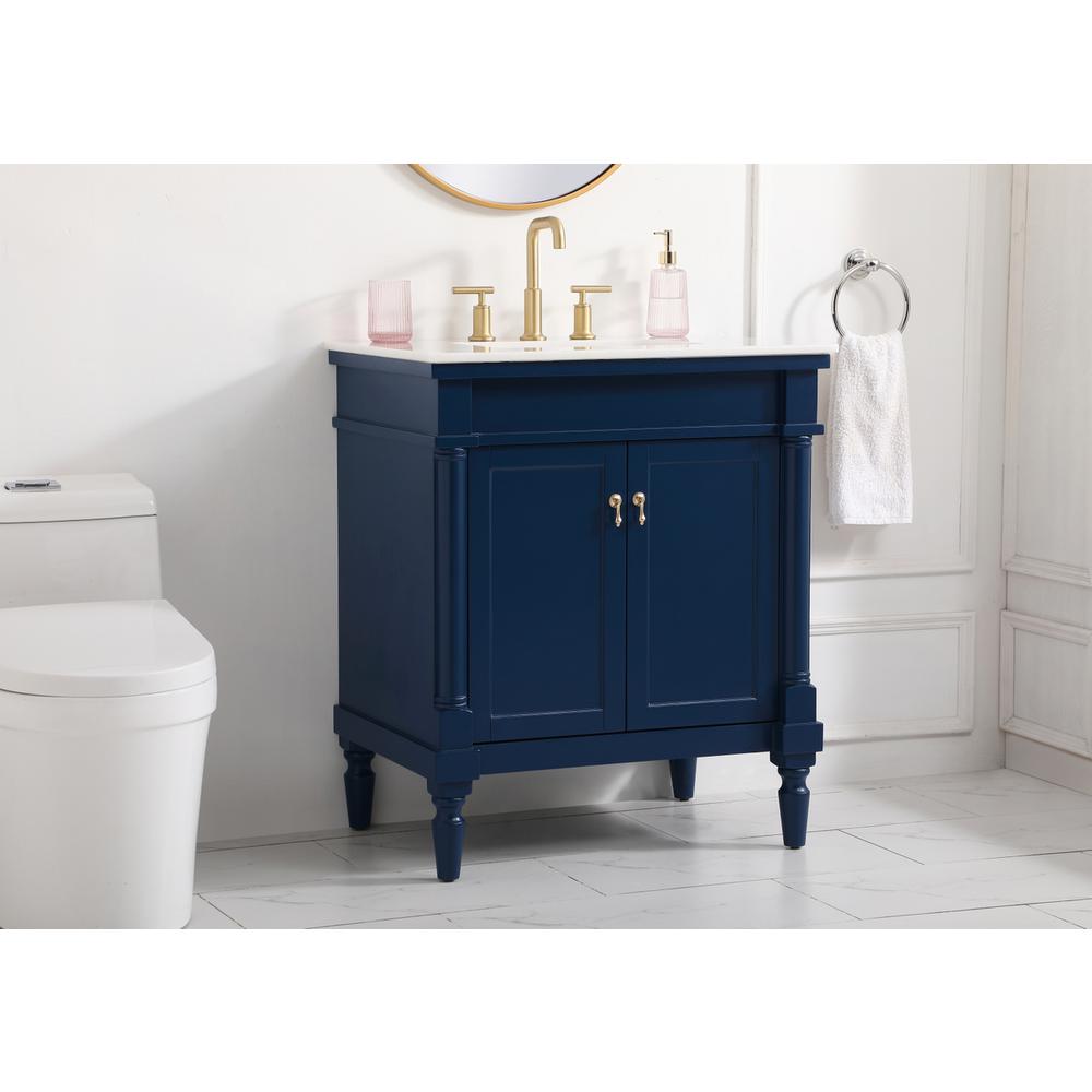 30 Inch Single Bathroom Vanity In Blue. Picture 2