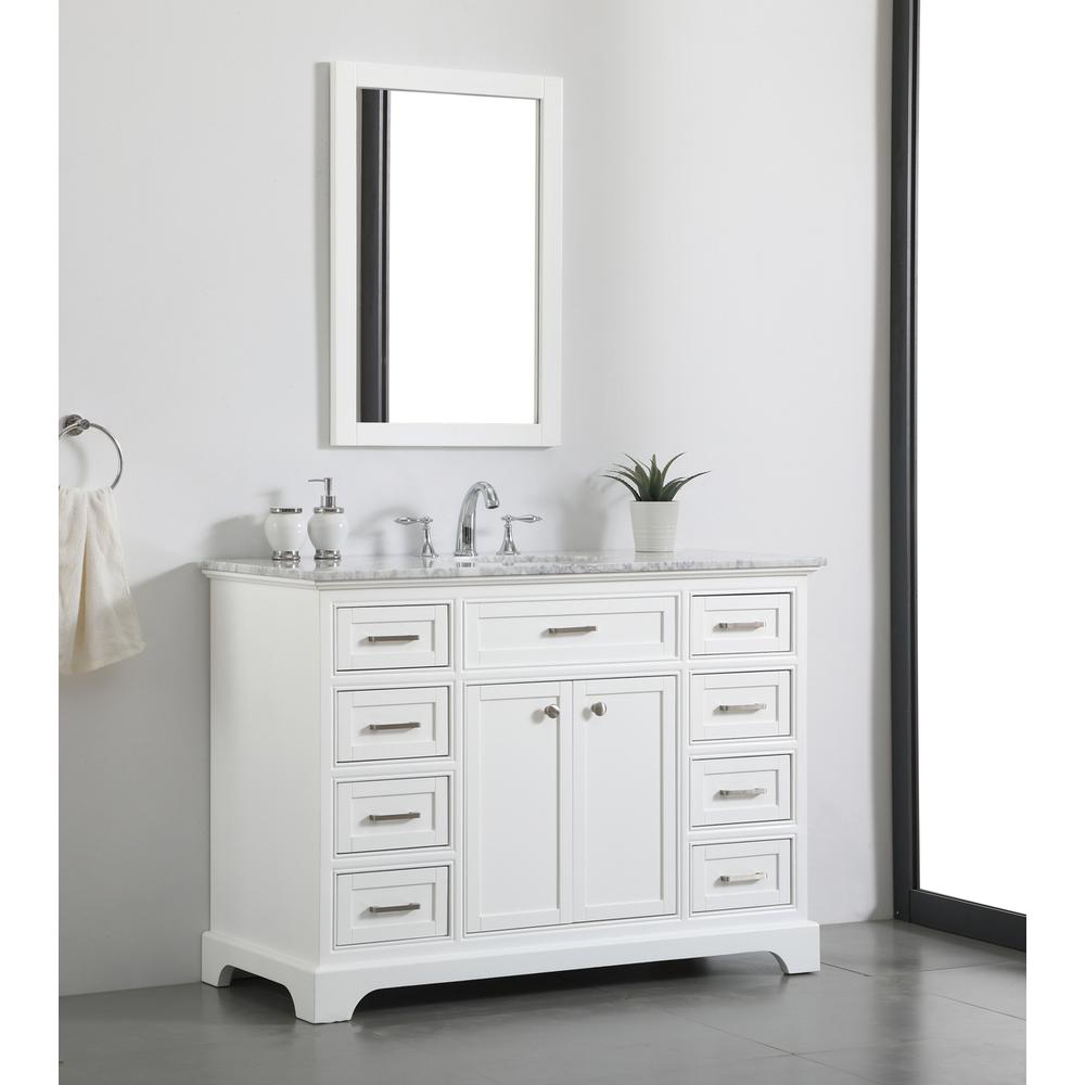 48 In. Single Bathroom Vanity Set In White. Picture 2