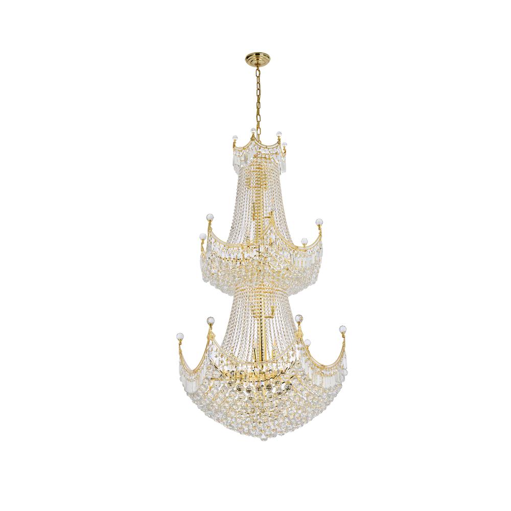 Corona 36 Light Gold Chandelier Clear Royal Cut Crystal. Picture 6