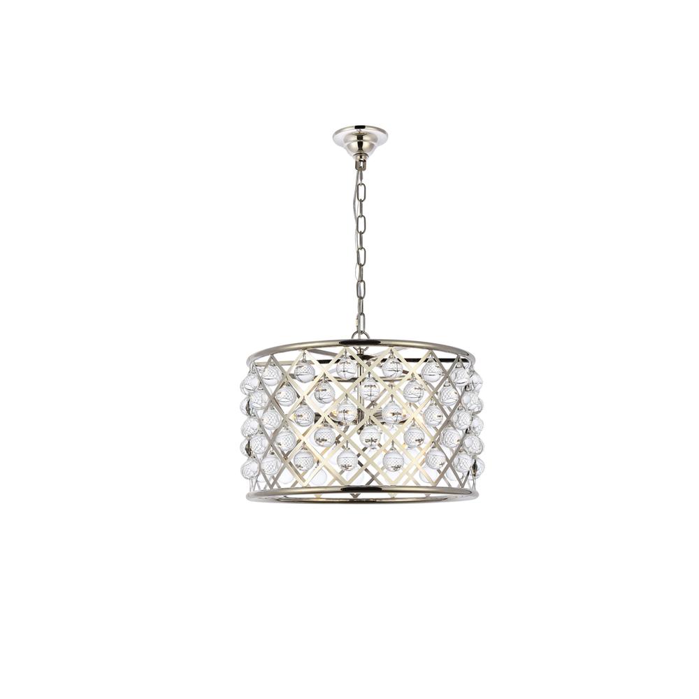 Madison 6 Light Polished Nickel Pendant Clear Royal Cut Crystal. Picture 1