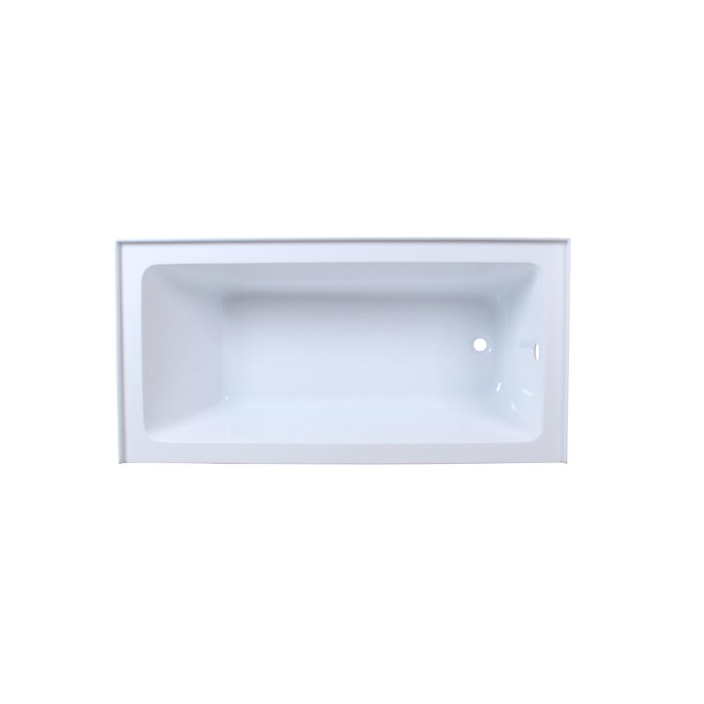 Alcove Soaking Bathtub 30X60 Inch Right Drain In Glossy White. Picture 9
