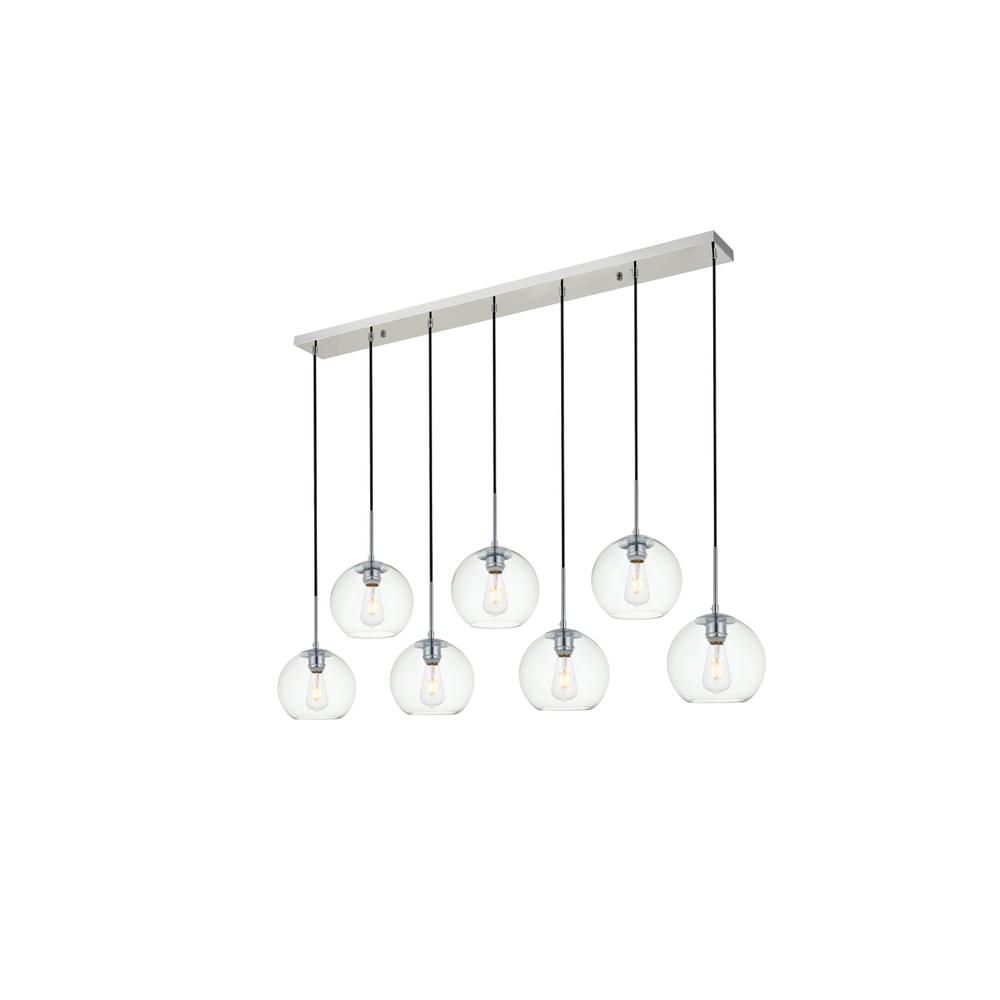 Baxter 7 Lights Chrome Pendant With Clear Glass. Picture 2