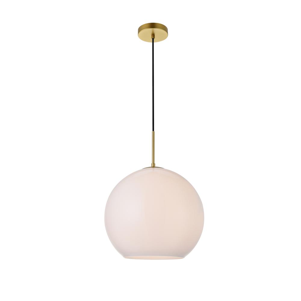 Baxter 1 Light Brass Pendant With Frosted White Glass. Picture 2