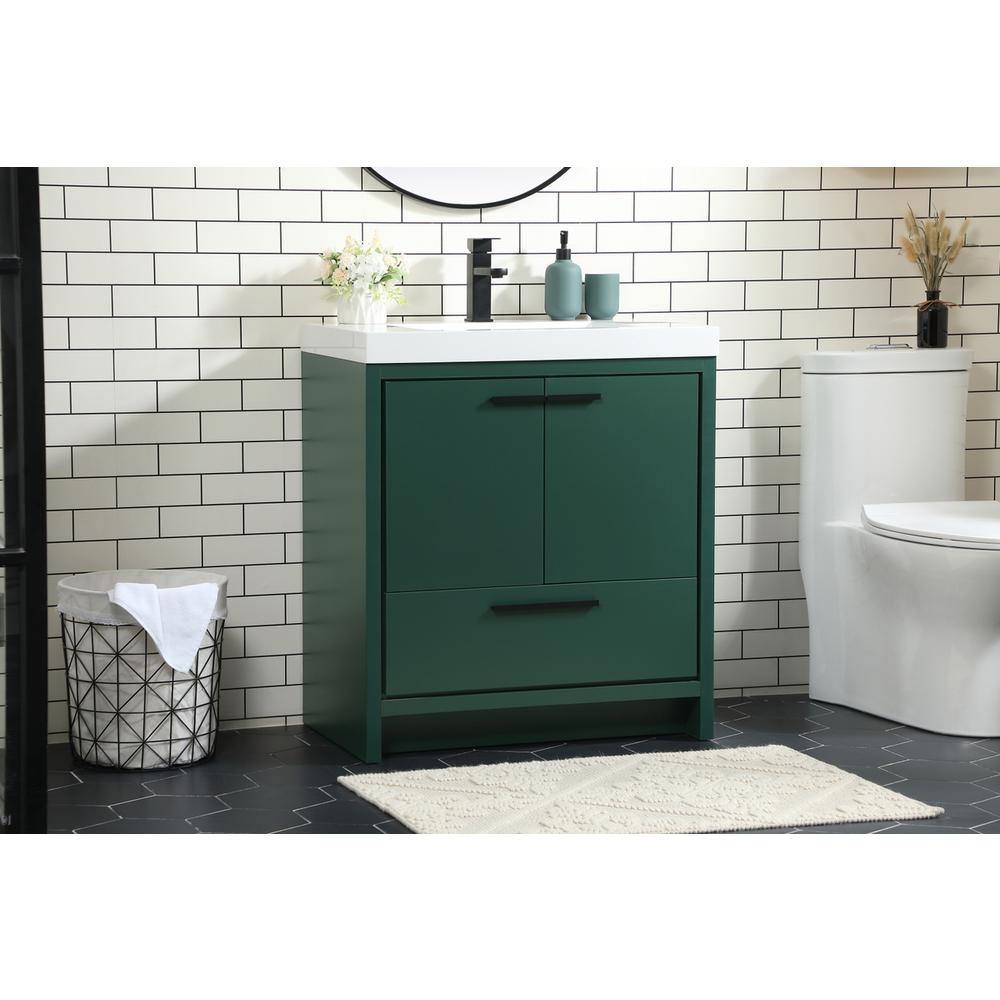 30 Inch Single Bathroom Vanity In Green. Picture 2