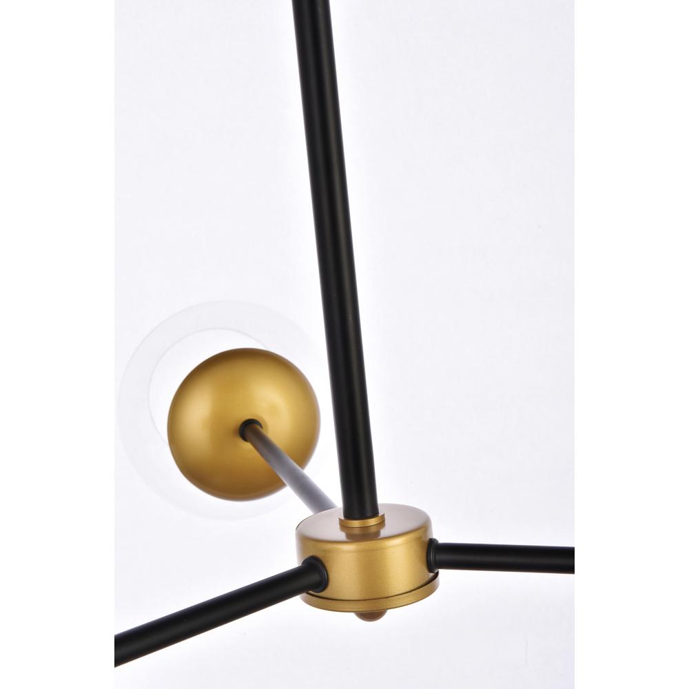 Briggs 32 Inch Pendant In Black And Brass With Clear Shade. Picture 3