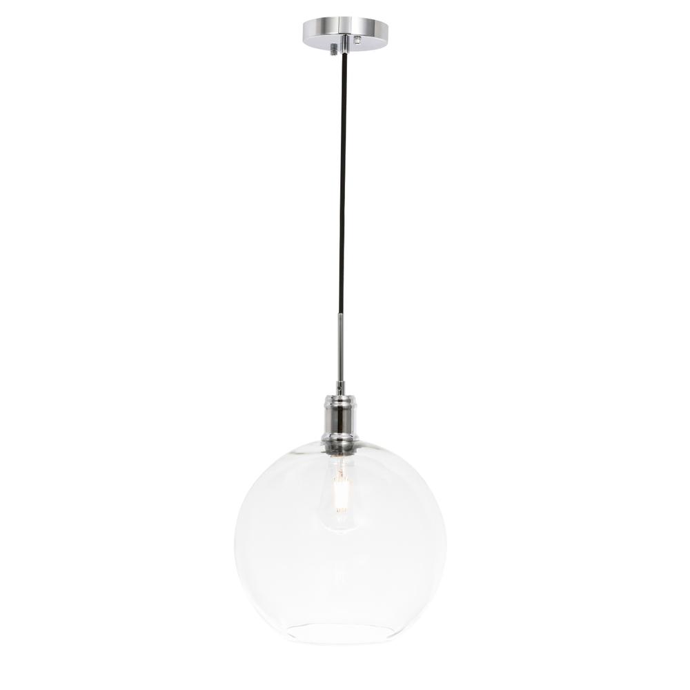 Emett 1 Light Chrome And Clear Glass Pendant. Picture 1