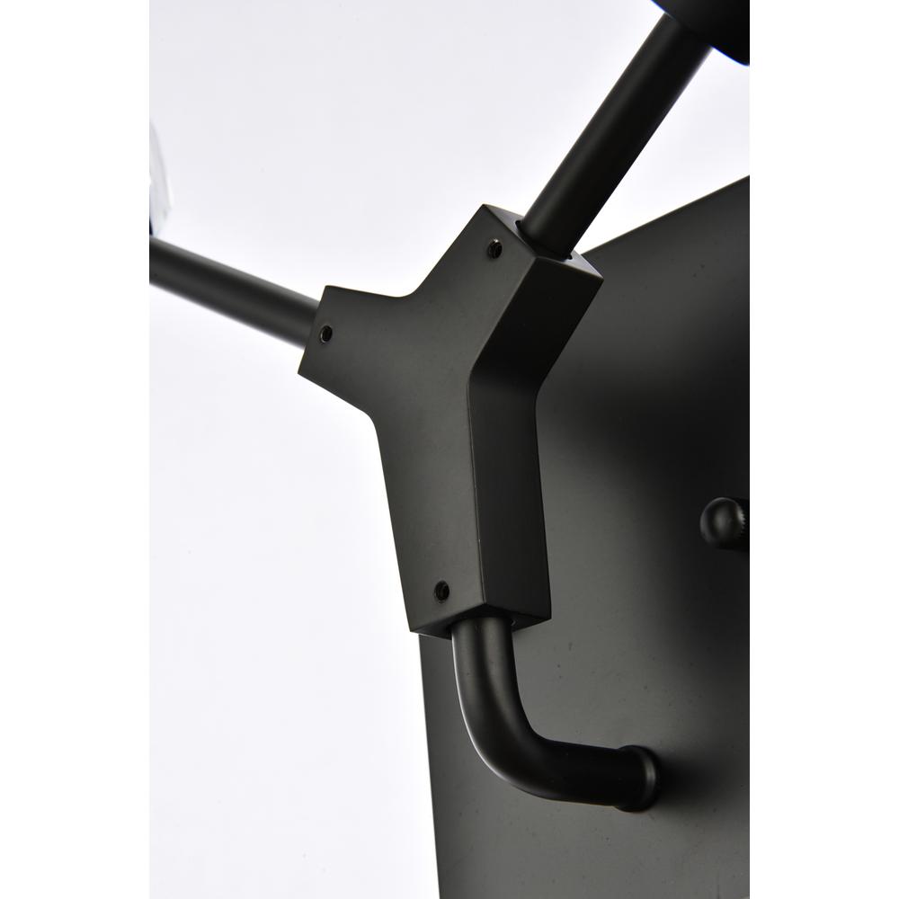 Zayne 2 Light Wall Sconce In Black. Picture 4