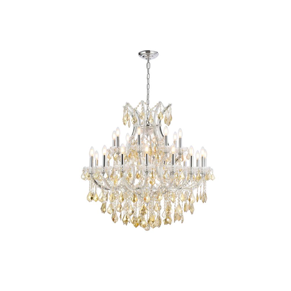 Maria Theresa 24 Light Chrome Chandelier Golden Teak (Smoky) Royal Cut Crystal. Picture 1