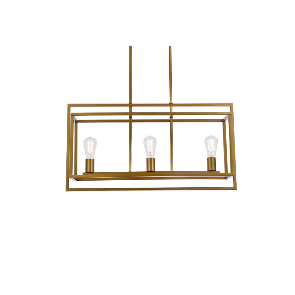 Voir 3 Lights Pendant In Brass. Picture 2