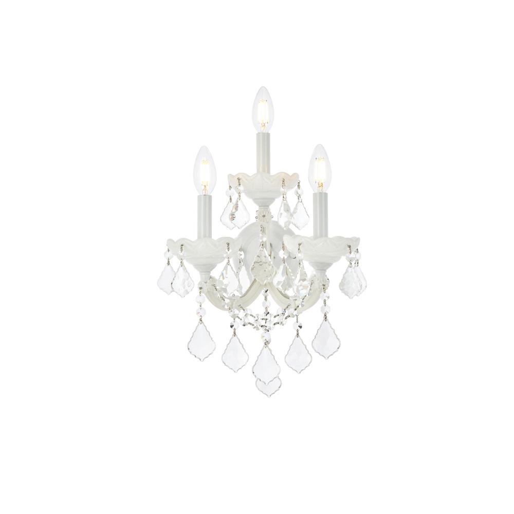 Maria Theresa 3 Light White Wall Sconce Clear Royal Cut Crystal. Picture 1