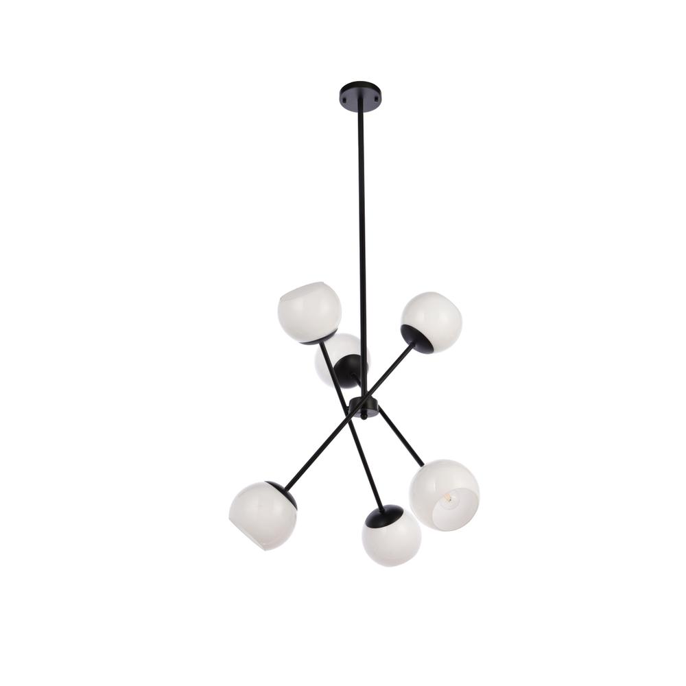 Axl 24 Inch Pendant In Black With White Shade. Picture 6