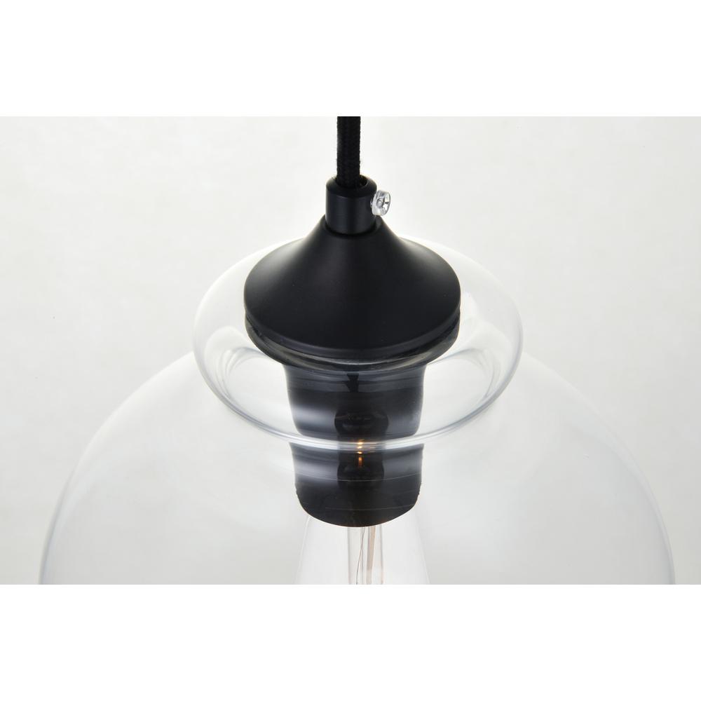 Destry 1 Light Black Pendant With Clear Glass. Picture 5
