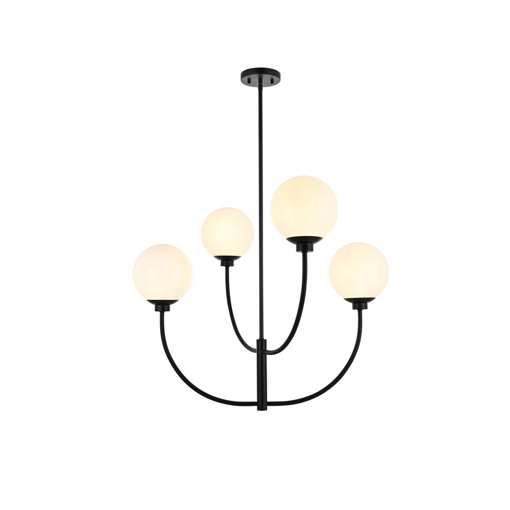 Nyomi 30 Inch Chandelier In Black. Picture 1